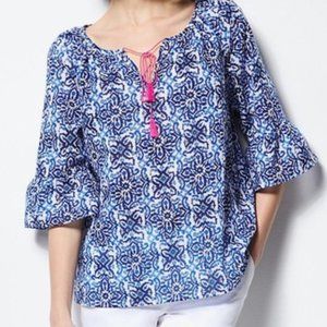 Milly DesigNation blue & white print top small